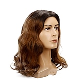 Недорогие Мужские парики-коричневые парики для мужчин мужские вьющиеся волосы длинный парик темный градиент коричневый парик для макияжа на Хэллоуин