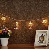 זול מופעל באמצעות USB-חלל led אסטרונאוט אורות מחרוזת סוללה או usb פעולה 1.5 m 3 m 6 m רקטה פלנטה led פיות מחרוזת אור של ילדי החדר של ילד מסיבת חג מנורת קישוט הבית