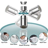 preiswerte Armaturendüsen-Wasserhahnverlängerung Luftsprudler 720° drehbar, universeller Spritzwasserfilter für Küchenarmaturen, Badezimmer, Waschbecken, Wasserhahn, Sprühkopf, Waschraum, Wasserspardüse, Sprühaufsatz