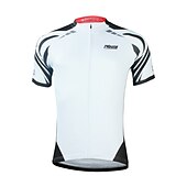 abordables Maillots pour hommes-Homme Maillot Velo Cyclisme Manche Courte Cyclisme Maillot Top avec 3 poches arrière VTT Vélo tout terrain Vélo Route Respirable Séchage rapide Résistant aux ultraviolets Zip frontal Blanche Jaune
