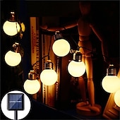 billige Soldrevet-elegant bryllupsmottak fest led solcellelys utendørs 3,5 m g50 retro pære fe hagelys vanntett for terrasse bryllupsfest terrasse kaffehus julepynt lampe