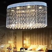 cheap Crystal Chandeliers-LED Crystal Chandelier Luxury Ceiling Light Modern K9 Flush Mount Light Raindrop Chandelier for Hotel Bedroom Dining Room Living Room Ceiling Pendant Lights Fixtures