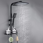abordables Robinets de douche-Robinet de douche, système de pommeau de douche à effet pluie Ensemble de mitigeur thermostatique - douchette incluse douche à effet pluie extractible finitions peintes antiques contemporaines