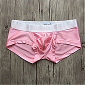 billige Komfortabelt herreundertøy-ensfargede boksertruser for menn super sexy 1 stk ungdoms u-konveks truser veske sexy truser blå s