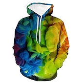 abordables Sweats à capuche pour hommes-Homme à imprimé arc-en-ciel Sweat à capuche Sweats à Capuche Sweat-shirt Sweat à capuche manche longue Sweat à capuche Capuche Décontractées 3D effet Extérieur Plein Air Vacances Jaune Violet
