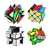 abordables Cubes Magiques-Ensemble de 4 cubes qiyi - inclus 3x3 cube puzzle angle de fluctuation - 2x3 cube puzzle roue - 3x3 cube puzzle miroir 6 couleurs - 3x3 cube puzzle roi carré