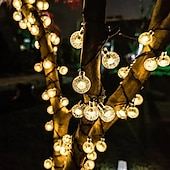 cheap Solar String Lights-Elegant Wedding Party Reception 7M 50LED Solar LED String Lights - Waterproof Bubble Ball Fairy Lights for Garden, Holiday Decor Warm White &amp; Colorful