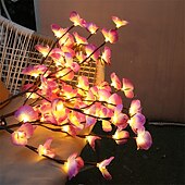 お買い得  装飾ライト-ナイトライト 花デザイン 20球シミュレーション  LEDフェアリーライト 卓上 パーティー ホームデコレーションライト ベッドサイドランプ 雰囲気ライト おしゃれ インテリア 卓上 テーブルランプ