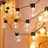 economico Striscie luci ad energia solare-elegante festa di ricevimento di nozze luci a globo per esterni luci solari a led per matrimonio 6m-30 lampadine 5m-20 lampadine luci da giardino per matrimonio impermeabili per layout di festa di