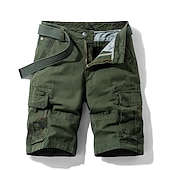 cheap Classic-Men&#039;s Cargo Shorts Bermuda shorts with Side Pocket Multi Pocket Flap Pocket Solid Color Going out Streetwear Fashion Cargo Shorts ArmyGreen Blue