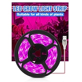 halpa Kasvien kasvatusvalot-usb led-kasvinviljelynauha valolamppu vedenpitävä täysi spektri 2835 smd 3m 9.8ft sisäkukka taimi hydroponics mehikasvi kasvihuone sisätiloissa