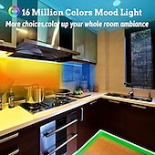 お買い得  WiFi&amp;音楽コントロール-rgb led ストリップライト 20m 65ft 防水音楽同期 12v 5050 smd 色を変更する bluetooth コントローラ 100-240v アダプタ寝室ホームテレビバックライト diy デコ