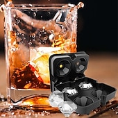 billiga Isverktyg-4 rutnät diamant isbit bricka återanvändbara isbitar tillverkare silikon glassformar form choklad mögel whisky party bar verktyg