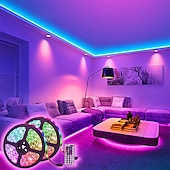 baratos Controlo Remoto-10m 32.8ft led strip light conjuntos de luz regulável rgb mudança de cor 600 leds 5050 smd controle remoto ip44 para decoração de festa em casa diy
