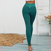 tanie Legginsy i legginsy do jogi-Damskie Spodnie do jogi Scrunch Butt Ruched Butt Lifting Podnoszenie pośladków Rozciągnięcie w 4 kierunkach Wyszczuplenie brzucha Wysoka talia Trening w siłowni Bieganie Zdatność Rajstopy Getry Doły