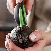 olcso Konyhai eszközök és kütyük-Rozsdamentes acél avokádószeletelő, magozó és hámozó kés kombináció: 3 az 1-ben eszköz - mosogatógépben mosható és strapabíró, kicsi, zöld