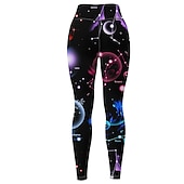 Χαμηλού Κόστους Γιόγκα κολάν &amp; καλσόν-Γυναικεία Παντελόνι για γιόγκα Αντίστροφη καρότσα Έλεγχος κοιλιάς Ψηλή Μέση Γυμναστήριο προπόνηση Τρέξιμο Καταλληλότητα Καλσόν Ποδηλασία Κολάν Σχέδιο γαλαξίας Μαύρο Φθινόπωρο Χειμώνας Αθλητισμός