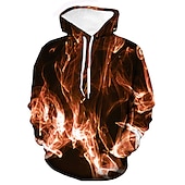 abordables Sweats à capuche pour hommes-Homme Graphic Flamme Sweat à capuche Sweats à Capuche Sweat-shirt Sweat à capuche manche longue Sweat à capuche Capuche basique 3D effet du quotidien Sortie Jaune Rouge Printemps été Designer