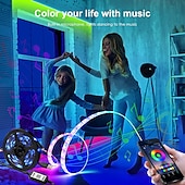 abordables Contrôle WiFi et musique-led bande lumières app musique synchronisation contrôle ensemble 5 v usb 5050 smd rgb bluetooth tv rétro-éclairage étanche