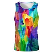 economico Magliette 3D-Per uomo Unisex Stampe astratte Geometria Camicia Canotte Maglieria intima Maglietta senza maniche da uomo Senza maniche maglietta Stampa 3D Rotonda Camicia Originale Essenziale Grande e alto