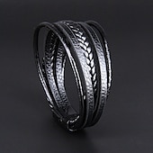 billige Ringer-håndvevde smykke smykker fra flere lag fra lager, etnisk stil retro legering magnetisk spenne skinn armbånd