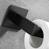 levne Sada koupelnových doplňků-koupelnový doplněk držák na toaletní papír / háček na župan a tyč na ručníky nový design samolepicí nerezová ocel nástěnná matná černá