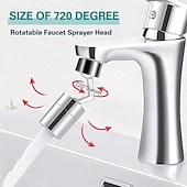 preiswerte Armaturendüsen-Wasserhahnverlängerung Luftsprudler 720° drehbar, universeller Spritzwasserfilter für Küchenarmaturen, Badezimmer, Waschbecken, Wasserhahn, Sprühkopf, Waschraum, Wasserspardüse, Sprühaufsatz