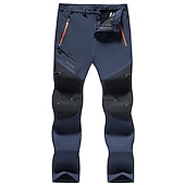 cheap Bottoms-Men&#039;s Fleece Lined Pants Waterproof Hiking Pants Trousers Softshell Pants Winter Outdoor Thermal Warm Windproof Breathable Elastic Waist Fleece Bottoms Army Navy Grey Black Hunting Fishing Skiing