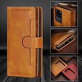 お買い得  サムスン用ケース-サムスン Galaxy S24 Ultra Plus S23 Ultra Plus S21 Ultra Plus S20 Plus S20 Ultra Note 20 Ultra S25 Ultra ウォレットケース カードホルダー 防塵付き フォンストラップ PUレザー