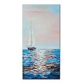 abordables Peintures paysages-Mintura main bateau paysage peintures à l&#039;huile sur toile mur art décoration moderne abstrait image pour la décoration intérieure roulé sans cadre non étiré peinture