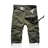 preiswerte Klassiker-Herren Taktische Shorts Cargo-Shorts Shorts mit Camouflage-Muster Sommershorts Einfarbig Tarnung Ripstop Atmungsaktiv Sport &amp; Outdoor Militär Schwarz Armeegrün