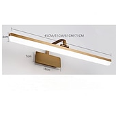 abordables Luces para tocador-lightinthebox Luz LED para tocador, luz para espejo de cristal, espejo impermeable moderno, luces LED para pared, luz de pared de gel de sílice para baño, IP65, 110-240 V, 8/10/12/14 W