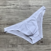 voordelige Herenslips Ondergoed-Voor heren 1 pak Sexy slipje Slip Standaard Nylon Spandex Effen Kleur Lage Taille Klein Zwart Wit