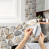 voordelige Tegelstickers-15x30cm 6 stks tegels muurstickers tegel verf backsplash verwijderbare waterdichte zelfklevende stickers woondecoratie woonkamer keuken badkamer decor (zwart, zelfklevende decoratieve muursticker
