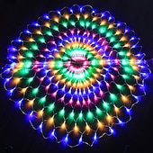 cheap Plug String Lights-Peacock LED Net Light Outdoor Mesh Light 3M 424LED Window Curtain String Light For Backdrop Wall Christmas Fairy Holiday Light EU US AU UK Plug