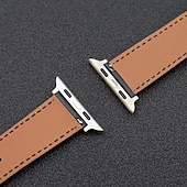 cheap Apple Watch Bands-Genuine Leather Smart Watch Band Compatible with Apple iWatch 49mm 45mm 44mm 42mm 41mm 40mm 38mm Sreies Ultra SE 8 7 6 5 4 3 2 1 for Smartwatch Strap Wristband Women Luxury Bracelet