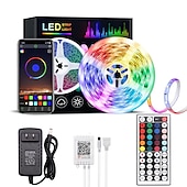Χαμηλού Κόστους Έλεγχος μέσω WiFi-led strip light rgb bluetooth έξυπνος έλεγχος εφαρμογής 5m 10m 15m 20m 5050smd μουσική συγχρονισμός χρώματος αλλαγή υπνοδωματίου τηλεόραση οπίσθιου φωτισμού πάρτι