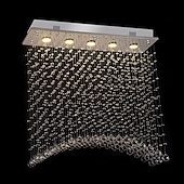 cheap Unique Chandeliers-Crystal Chandelier Ceiling Light Hot K9 Rectangle Hanging Lamp for Living Room Dining Room Wave Crystal Chandelier Pendant Lights Bar Island Cabinet Lamp