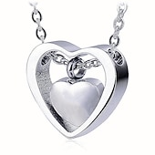 abordables Colliers-yinplsmemory crémation cendres bijoux double coeur urne collier pour cendres souvenir pendentif commémoratif urne médaillons pour cendres pour un être cher (argent et or)