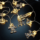 זול מופעל באמצעות USB-חלל led אסטרונאוט אורות מחרוזת סוללה או usb פעולה 1.5 m 3 m 6 m רקטה פלנטה led פיות מחרוזת אור של ילדי החדר של ילד מסיבת חג מנורת קישוט הבית