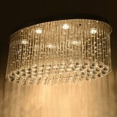 cheap Crystal Chandeliers-LED Crystal Chandelier Luxury Ceiling Light Modern K9 Flush Mount Light Raindrop Chandelier for Hotel Bedroom Dining Room Living Room Ceiling Pendant Lights Fixtures