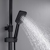 abordables Robinets de douche-Robinet de douche, système de pommeau de douche à effet pluie Ensemble de mitigeur thermostatique - douchette incluse douche à effet pluie extractible finitions peintes antiques contemporaines