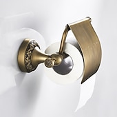 cheap Towel Bars-Golden Brushed Brass Towel Holder Bathroom Accessory Towel Ring/Toilet Paper Holder/Robe Hook Antique Brass Bathroom Single Rod Wall Mounted Carved Design