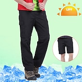 お買い得  メンズアクティブパンツ-メンズハイキングパンツブラックパンツコンバーチブルパンツ/ジップオフパンツ無地夏屋外防水通気性速乾性汗を発散させるナイロンパンツ/パンツコンバーチブルパンツボトムスブラックアーミー
