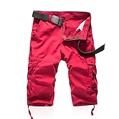 preiswerte Klassiker-Herren Taktische Shorts Cargo-Shorts Shorts mit Camouflage-Muster Sommershorts Einfarbig Tarnung Ripstop Atmungsaktiv Sport &amp; Outdoor Militär Schwarz Armeegrün