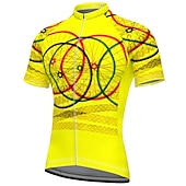 cheap Men&#039;s Jerseys-Men&#039;s Cycling Jersey Short Sleeve Bike Jersey Top with 3 Rear Pockets Mountain Bike MTB Road Bike Cycling Breathable Quick Dry Moisture Wicking Soft Yellow Pink Blue Graphic Polyester Sports Clothing