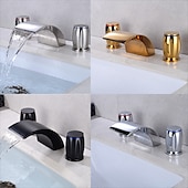 tanie Wielootworowe-kran do wanny - współczesna galwaniczna wanna rzymska z ceramicznym zaworem do wanny i prysznica