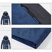 preiswerte Herrenjacken &amp; Herrenmäntel-Plus Size Herren wasserdichte Wanderjacke Regenjacke Kapuzenjacke Abnehmbarer Hut Windjacke Regenmantel Outdoor winddicht wetterfest leichter atmungsaktiver Trenchcoat Oberbekleidung Top Angeln Klettern