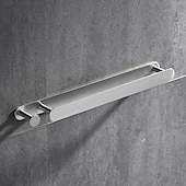 cheap Towel Bars-Brushed Multifunctional Towel Bar with Hook 304 Stainless Steel Electroplated, 40cm, Brushed, Bathroom and Kitchen Shelf Punch-free
