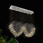 cheap Unique Chandeliers-Crystal Chandelier Heart Design Hot K9 Rectangle Hanging Lamp for Living Room Dining Room wave Crystal Chandelier Bar island cabinet lamp ceiling pendant lights